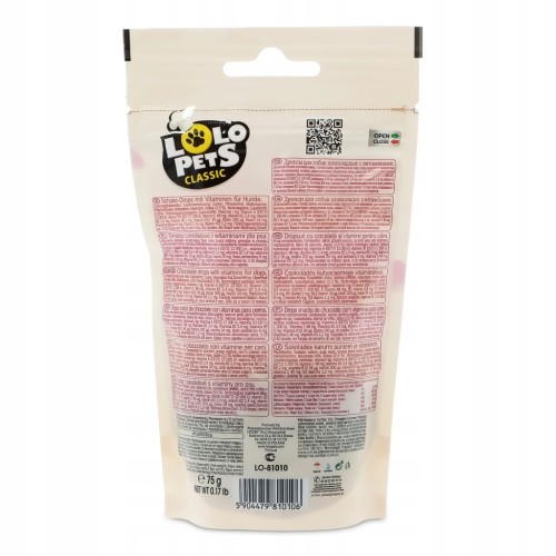 Dropsy czekoladowe z witaminami Lolo Pets Classic 75 g