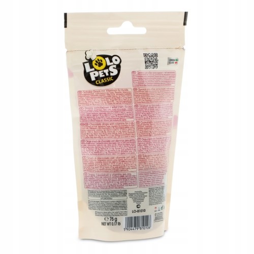 Dropsy czekoladowe z witaminami Lolo Pets Classic 75 g