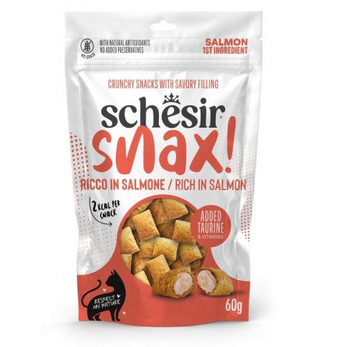 SCHESIR SNAX PRZYSMAK DLA KOTA CHRUPIĄCY Z NADZIENIEM ŁOSOŚ 60g