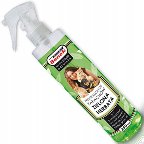 Super Benek spray neutralizator zapachów zielona herbata 250 ml do kuwety