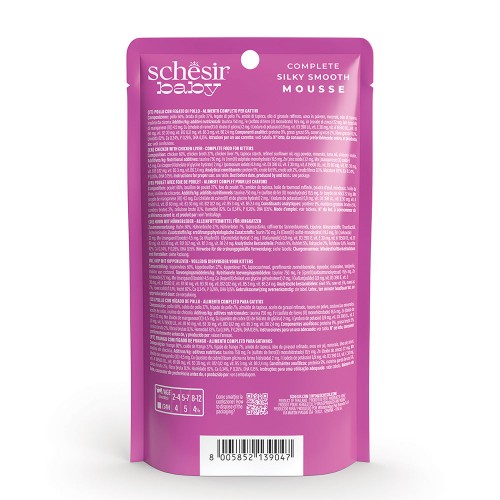 Schesir Baby Mousse karma mokra dla kociąt kurczak z wątróbką 70 g