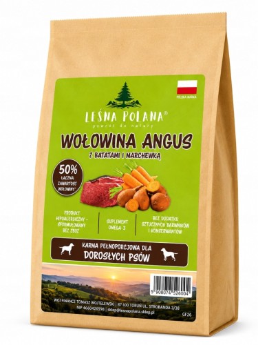 LEŚNA POLANA Karma dla psa Wołowina Angus z Batatami 6 kg Bezzbożowa