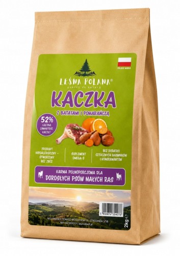 LEŚNA POLANA Karma dla psa małych ras Kaczka z Batatami 2 kg Bezzbożowa