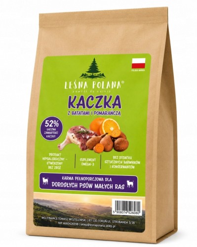 LEŚNA POLANA Karma dla psa małych ras Kaczka z Batatami 6 kg Bezzbożowa