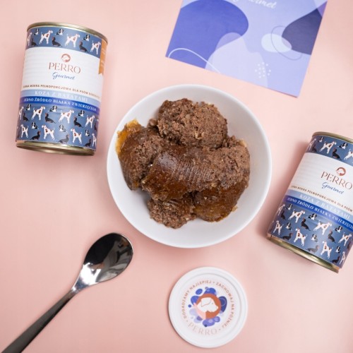Mokra karma dla psa Perro Gourmet koza z batatami 800g