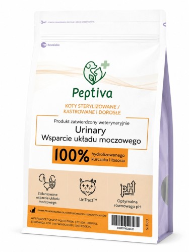 PEPTIVA Karma dla kota Urinary Wsparcie układu moczowego 1,5 kg