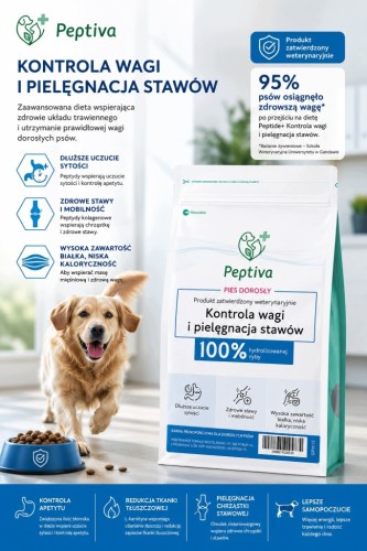 PEPTIVA Karma dla psa Kontrola wagi i pielęgnacja stawów 1,5 kg