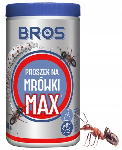 BROS Proszek na mrówki MAX, dwa rodzaje przynęty, 100 g